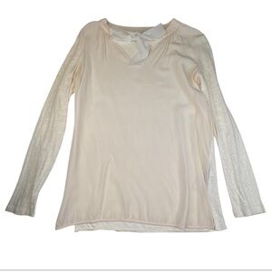 Sandro París Blouse Women's Size 1 US Small Ivory Tie Long Sleeve Casual Relaxed